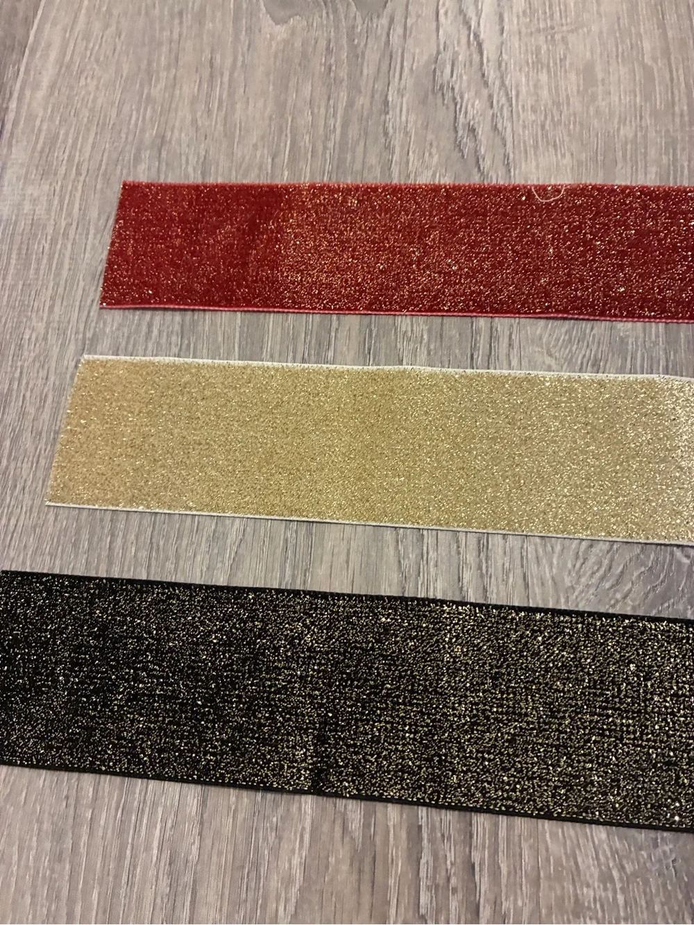 CHANEL Shimmering Glitter Red Gold Black Ribbon Gift Wrapping set of 3